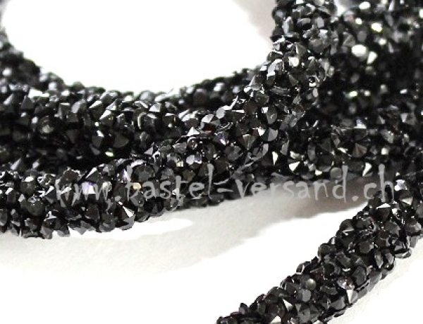 Strasskordel 7mm schwarz