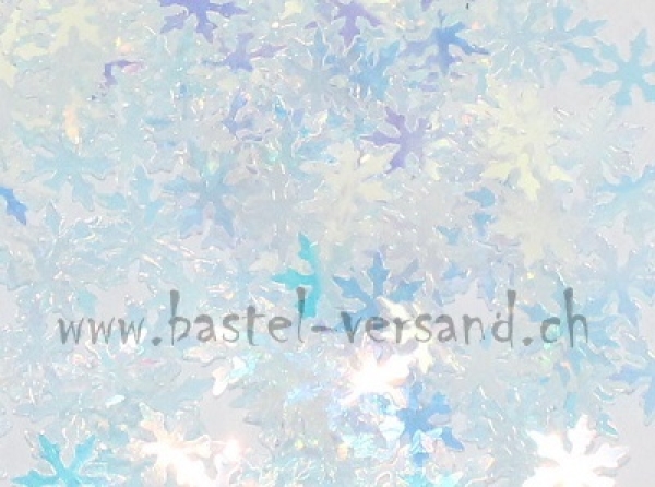 Streu Paillette Schneeflocke weiss irisierend 9mm