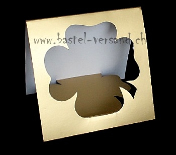 Tischkarte Aufsteller "Kleeblatt" gold