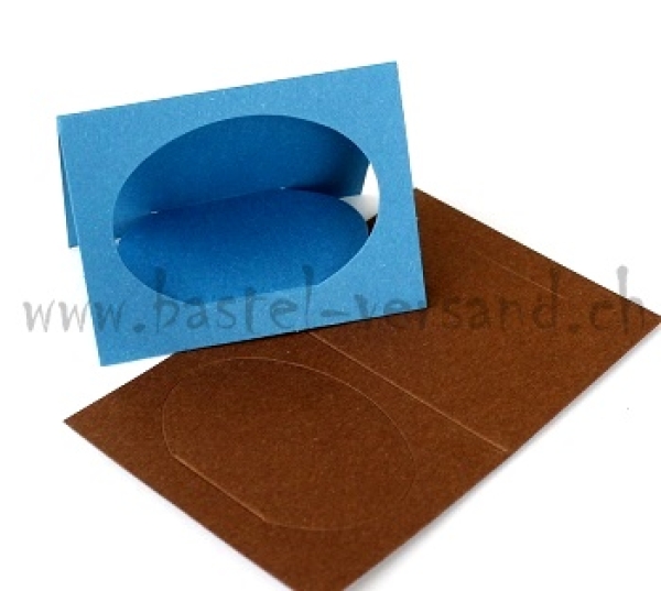 Tischkarte Aufsteller "Oval" (klein) braun