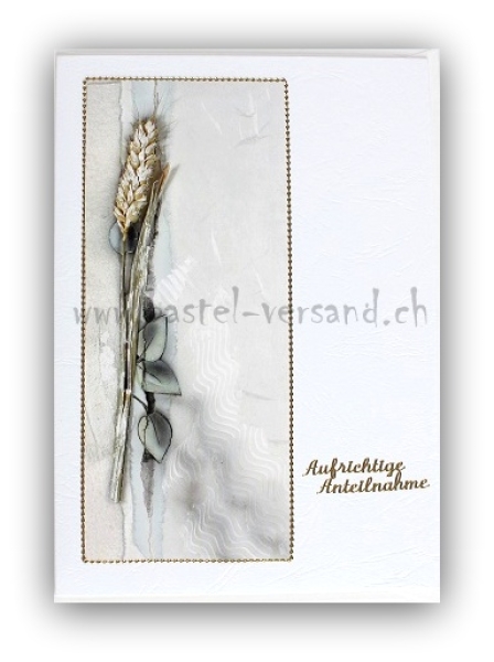 Trauerkarte "Ähre" Aufrichtige Anteilnahme
