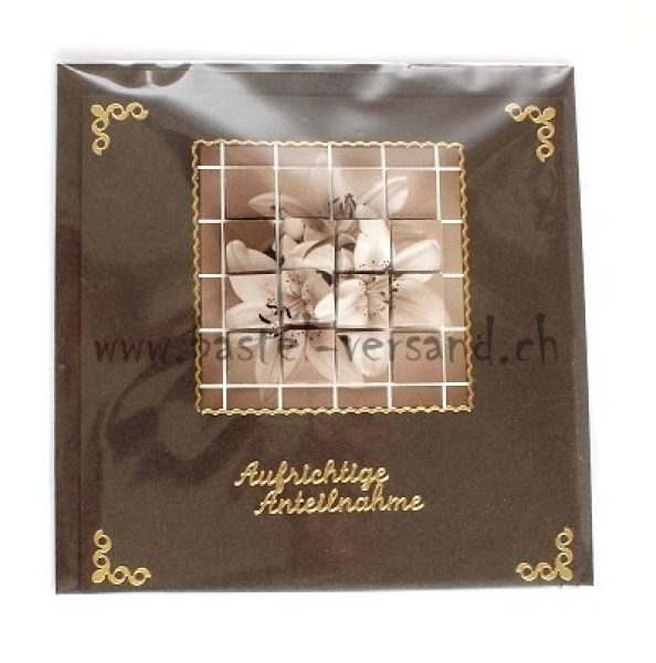 Trauerkarte "Lilie" Aufrichtige Anteilnahme