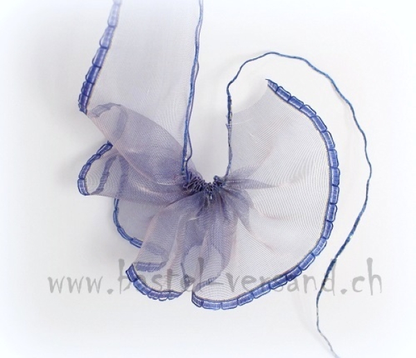 Tüll Ziehband 5,5cm blau