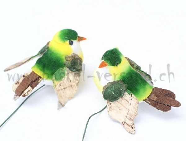 Vogel 5,5cm grün (2Stk.)
