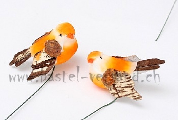 Vogel 5,5cm orange (2Stk.)
