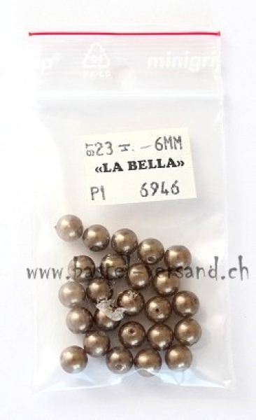 Wachsperle 6mm dunkelbraun