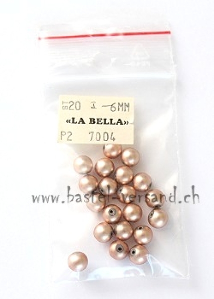 Wachsperle 6mm hellbraun