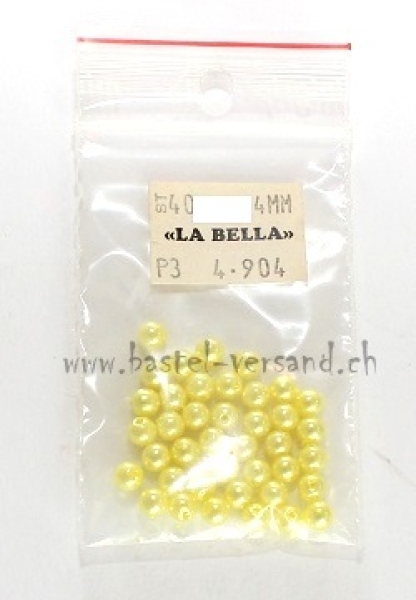 Wachsperle 4mm zitronengelb