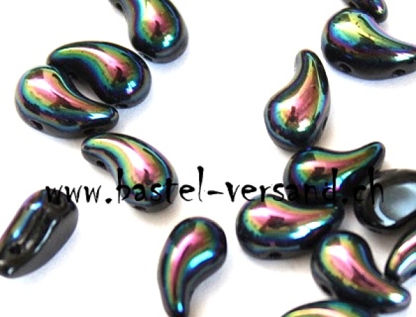 Zoliduo 5 x 8mm rechts schwarz irisierend