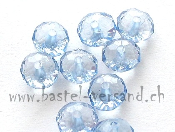 Facettenperle Rondelle 10 x 6mm blau