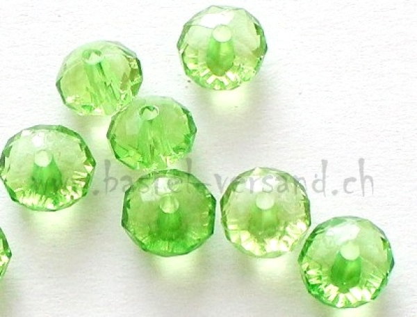 Facettenperle Rondelle 10 x 6mm grün