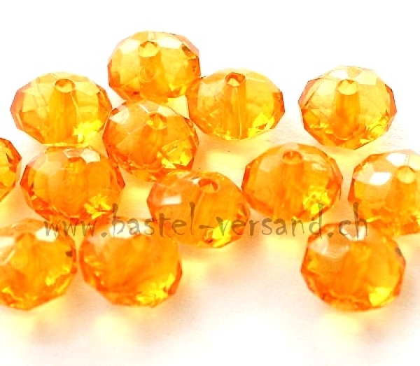 Facettenperle Rondelle 10 x 6mm orange