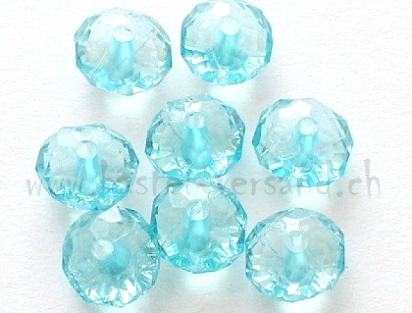 Facettenperle Rondelle 10 x 6mm türkis