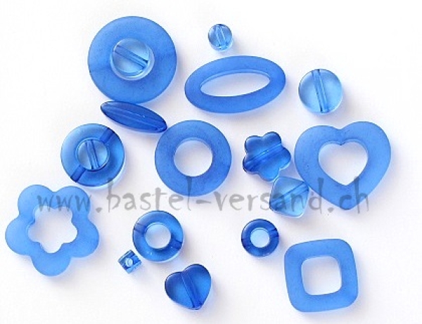 Acrylperlen Mischung blau