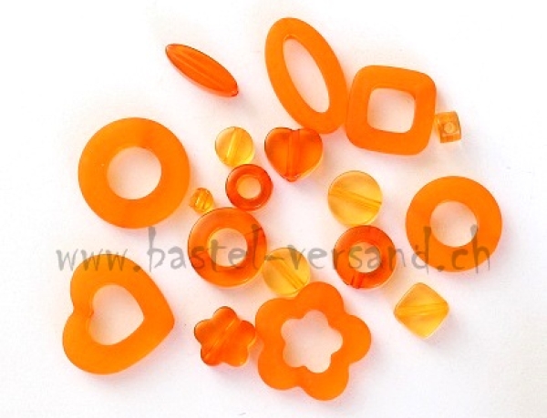 Acrylperlen Mischung orange