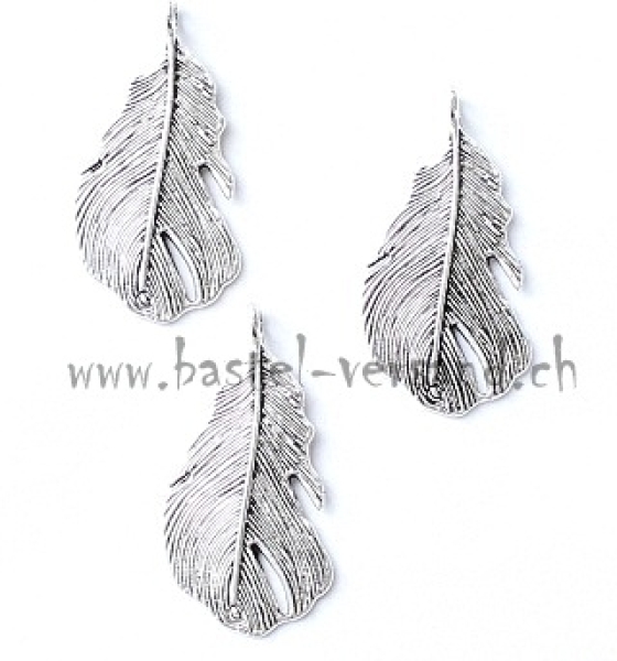 Anhänger Feder silberfarbig (1Stk.)