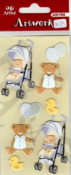 Artwork 3D Motivsticker Teddys blau