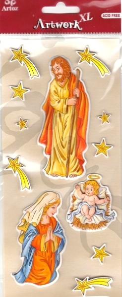 Artwork 3D Motivsticker Jesus, Maria und Josef
