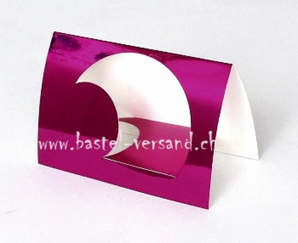 Tischkarte Aufsteller Spiegelkarton "Halbmond" pink