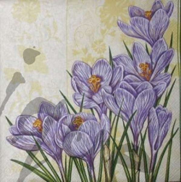 Serviette Krokus gelb