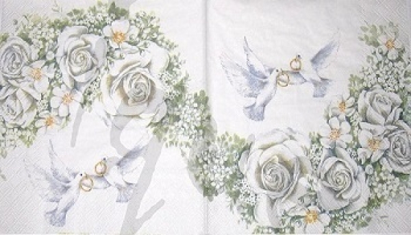 Serviette romantic doves (2Stk.)