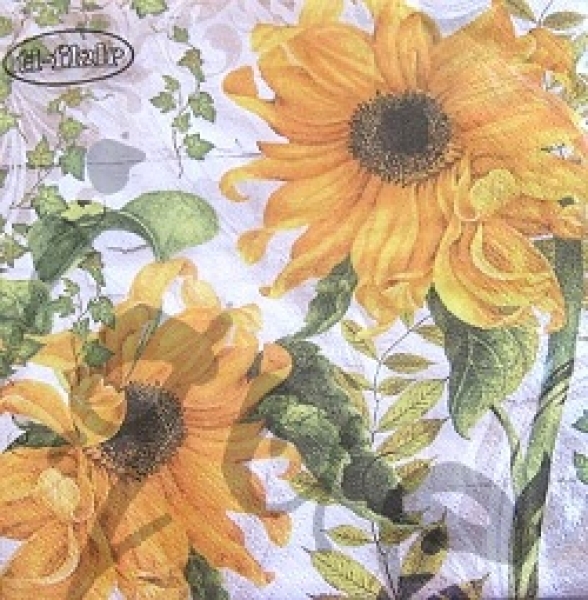 Serviette girasoles amarillos brown