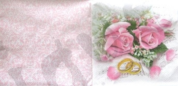 Serviette rosen und ringe (2Stk.)