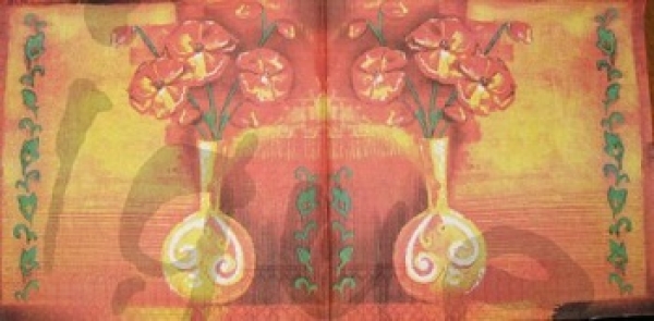 Serviette blumenstrauss orange