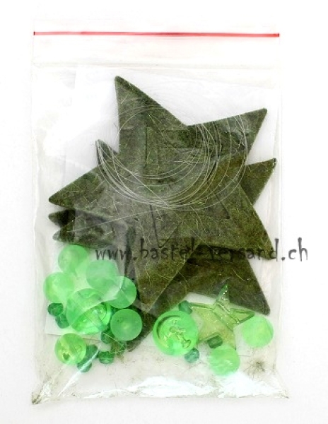 Sterngirlande mit Filzsternen grün