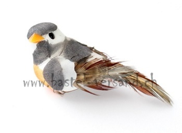 Vogel 6cm grau