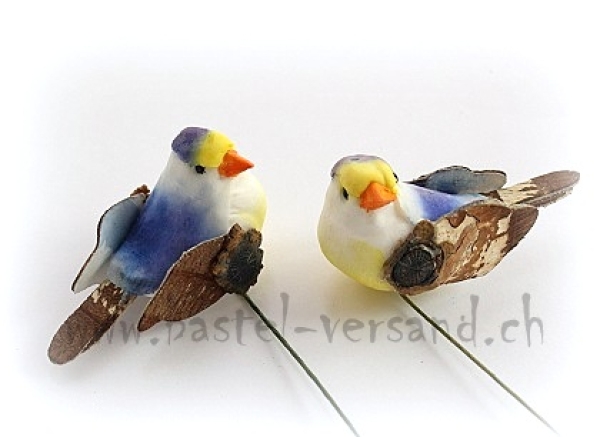 Vogel 5,7cm blau (2Stk.)