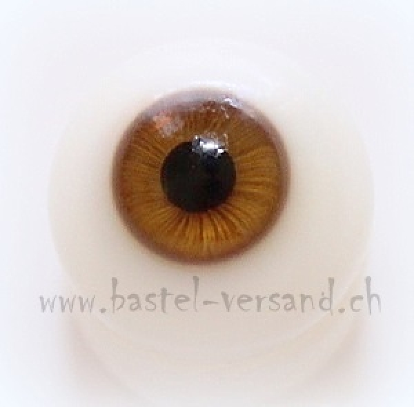 Kristallglas Puppenaugen 14mm hellbraun