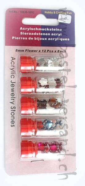 Acrylschmucksteine Blume 8mm