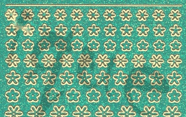 Sticker Blümchen Glitter (7048) türkis