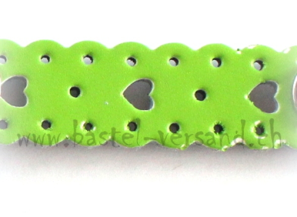 Lederarmband Herz für Click Buttons mint 24cm
