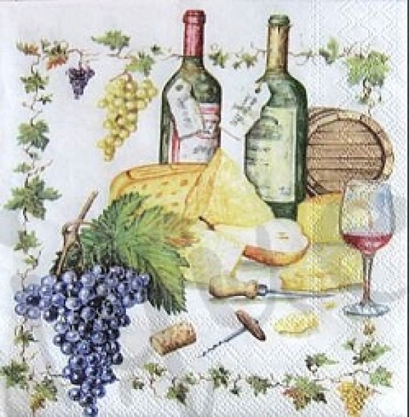 Serviette wein und käse