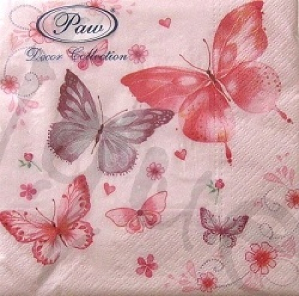 Serviette schmetterlinge rosa