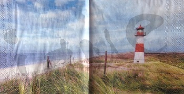 Serviette lighthouse sunset