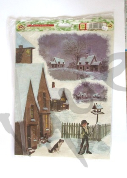 Decoupage Papier Winterlandschaft