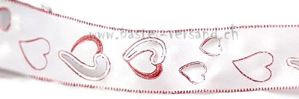 Dekoband 2,2cm mit durchbrochenen Herzen