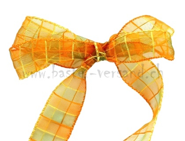 Dekoband 2,5cm kariert orange