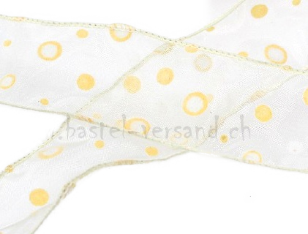 Dekoband 4cm Punkte gelb