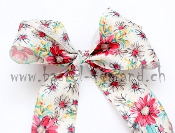 Dekoband 4cm Blumen rot