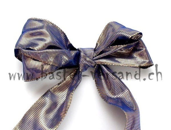 Dekoband 4cm blau gold