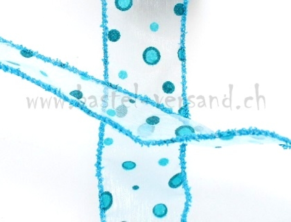 Dekoband 4cm Punkte blau