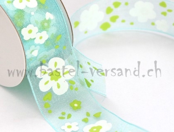 Dekoband 2,5cm Leonie türkis