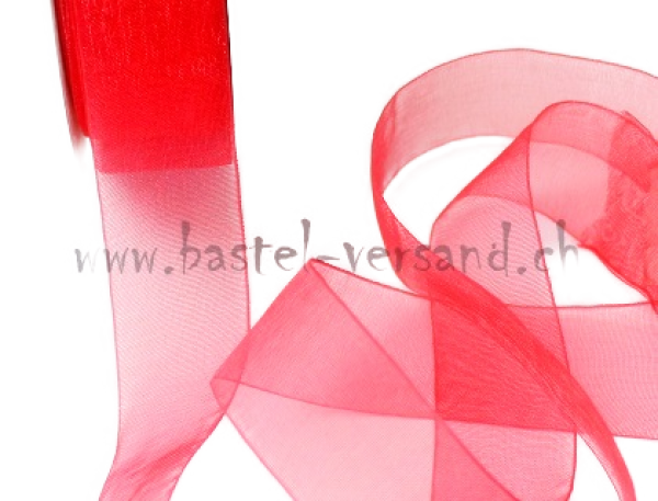 Dekoband Organza 2,5cm rot