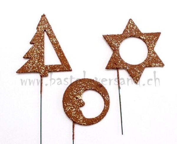Deko Stecker braun (Set 1)