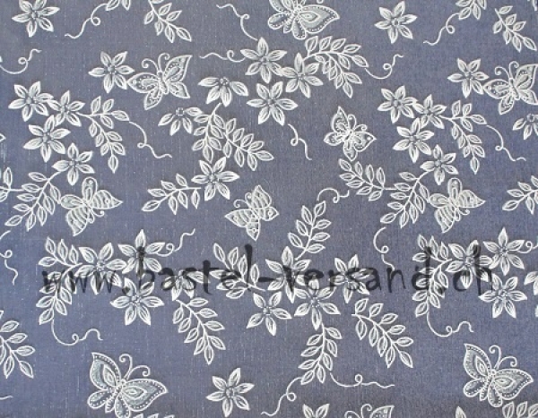 Dekostoff Schmetterlinge weiss