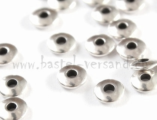 Metallperle Discus silberfarbig